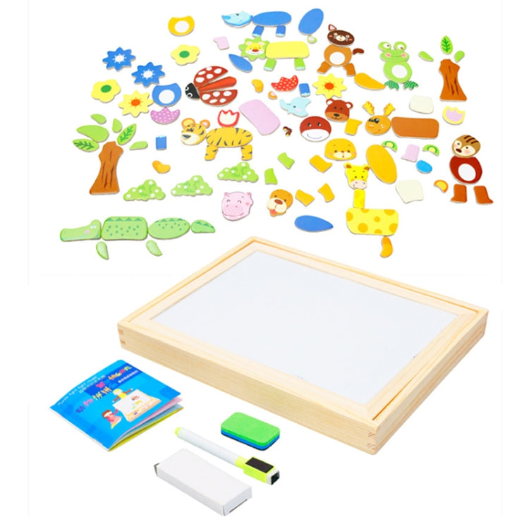 Tableau magnétique double face de dessin - Puzzle animaux, Animal 1