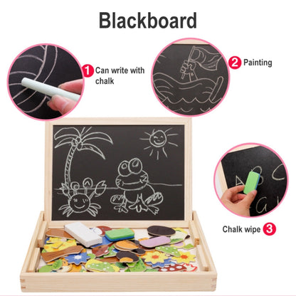 Tableau magnétique double face de dessin - Puzzle animaux, Animal 1