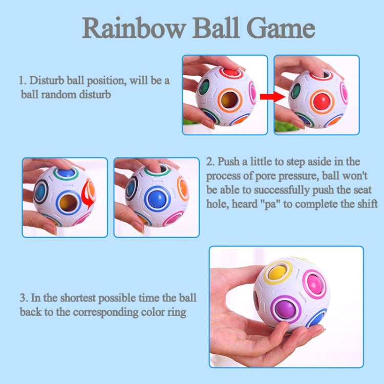 Balle arc-en-ciel magique Cube magique Puzzle Cube, (Blanc)