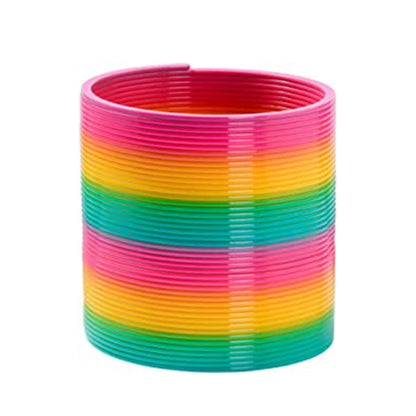 Kaléidoscope Jouet Classique Anneau Arc-en-ciel Pliable en Plastique Jouet Ressort pour Enfants (Livraison Aléatoire), Anneau Arc-en-ciel