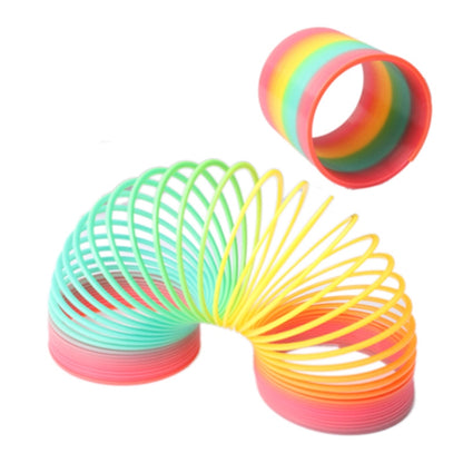 Kaléidoscope Jouet Classique Anneau Arc-en-ciel Pliable en Plastique Jouet Ressort pour Enfants (Livraison Aléatoire), Anneau Arc-en-ciel