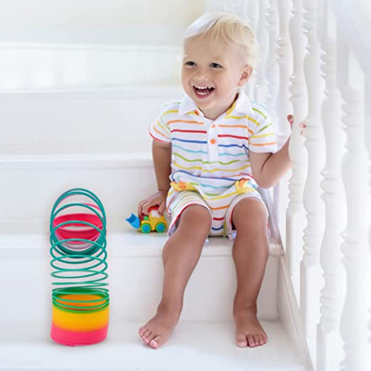 Kaléidoscope Jouet Classique Anneau Arc-en-ciel Pliable en Plastique Jouet Ressort pour Enfants (Livraison Aléatoire), Anneau Arc-en-ciel