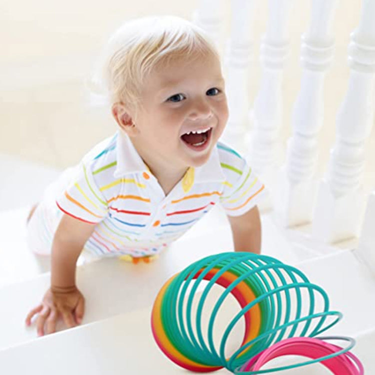 Kaléidoscope Jouet Classique Anneau Arc-en-ciel Pliable en Plastique Jouet Ressort pour Enfants (Livraison Aléatoire), Anneau Arc-en-ciel