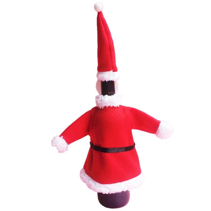 Christmas Dinner Table Santa Decoration Cloth Plush Champagne Wine Bottle Bags Sets