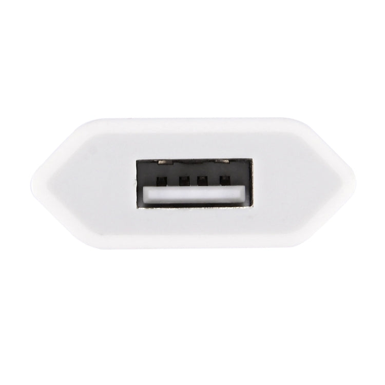 5V / 1A Single USB Port Charger Travel Charger, EU Plug, EU Plug White