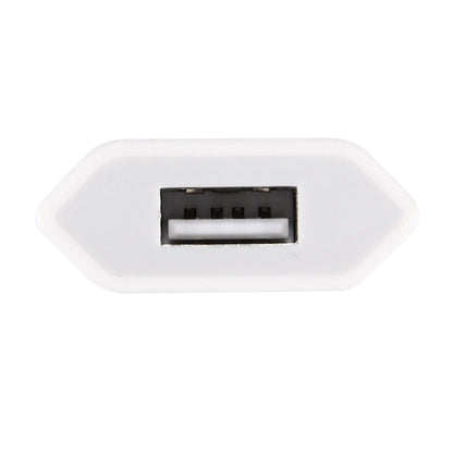 5V / 1A Single USB Port Charger Travel Charger, EU Plug, EU Plug White