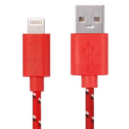 1m Nylon Netting Style USB 8 Pin Data Transfer Charging Cable for iPhone, iPad