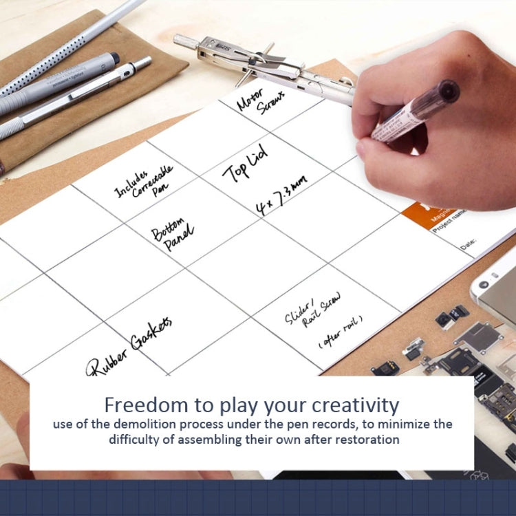 JAKEMY JM-Z09 25cm x 20cm Magnetic Project Mat with Marker Pen for iPhone / Samsung Repairing Tools, JM-Z09