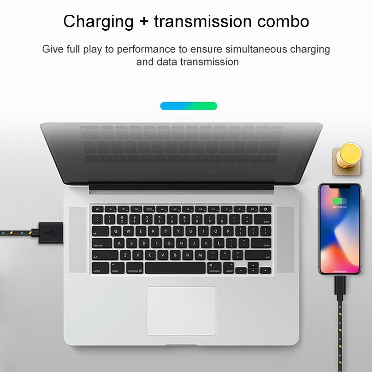 Câble de charge et de transfert de données USB 1m en nylon tressé pour iPhone, iPad, compatible jusqu'à iOS 15.5