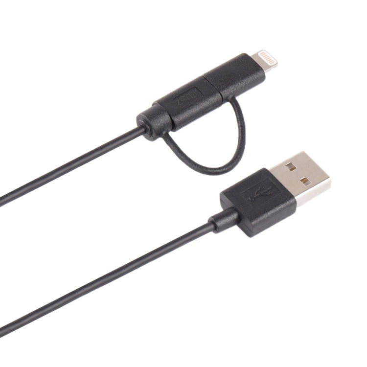 Câble de synchronisation et de charge USB 2-en-1 1 m MFI 8 broches + micro USB 2.0 mâle vers USB