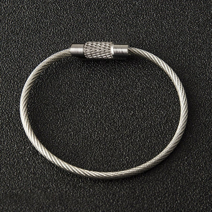 Anneau de corde métallique multifonctionnel pour camping en extérieur / Porte-clés en fil d'acier inoxydable, Porte-clés