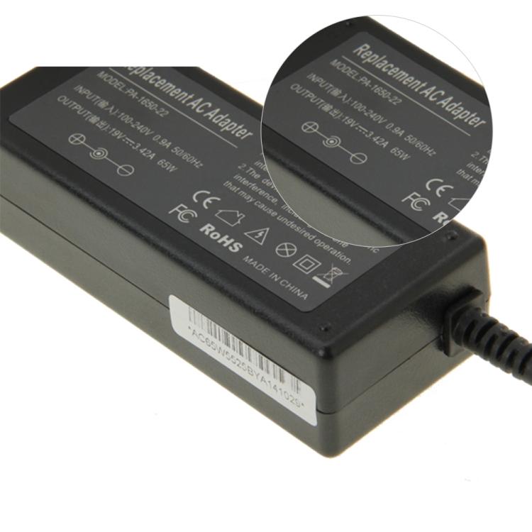 PA-1650-22 65W 19V 3.42A Mini AC Adapter with 5.5mm x 2.5mm for Asus / Acer / Gateway / Toshiba / Lenovo Thinkpad / ThinkBook / Xiaoxin