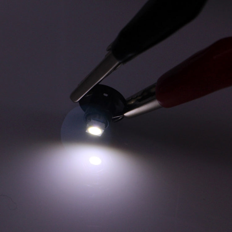 2 PCS T4.2 White Light 0.1W 5LM 1 LED SMD 3528 LED Instrument Light Bulb Dashboard Light for Vehicles, DC 12V, 0.1W T4.2