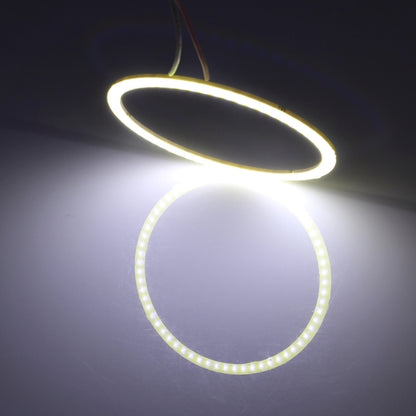 70mm 5W 180LM Angel Eyes Circles Car Headlight COB LED Lights for Vehicles, DC 12-24V, 70mm White Light, 70mm Blue Light