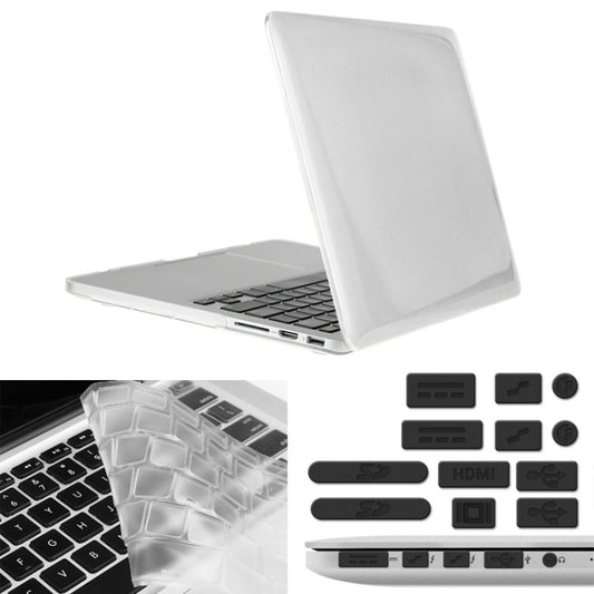 ENKAY pour Macbook Pro Retina 15,4 pouces (version américaine) / A1398 Hat-Prince Étui de protection rigide en plastique transparent 3 en 1 avec protection de clavier et bouchon anti-poussière de port