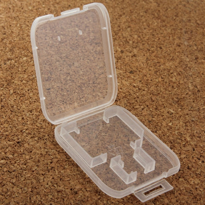 100Pcs Transparent Plastic Storage Card Box for SD Card + TF Card, SD+TF Card