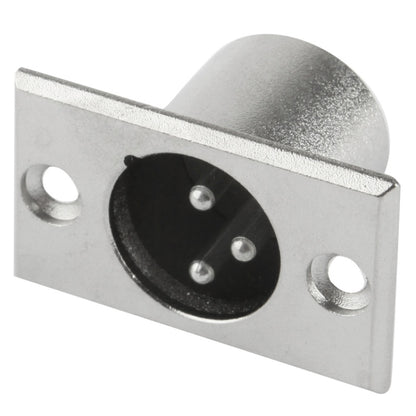 XLR 3 Pin Male Metal Chassis Mount Connector with Locking, Male Plug