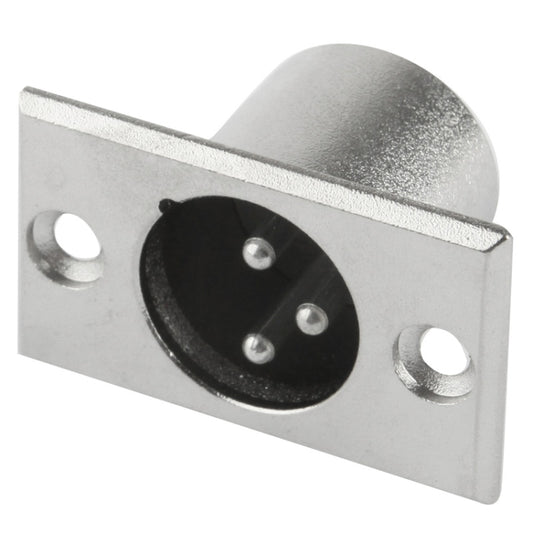 XLR 3 Pin Male Metal Chassis Mount Connector with Locking, Male Plug