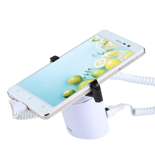 Soporte de exhibición cilíndrico para sistema de seguridad, alarma antirrobo, soporte de exhibición con control remoto infrarrojo para teléfonos inteligentes con puerto micro-USB, ABS cilíndrico Micro-USB