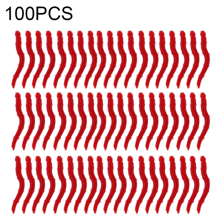 100 leurres de pêche artificiels en forme de vers de terre en silicone souple