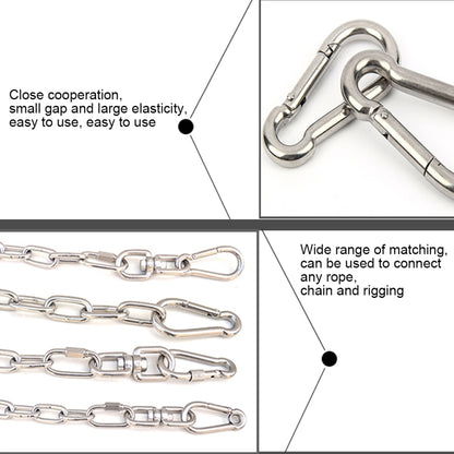 Mousqueton en acier inoxydable M7 à ressort multifonction pour l'alpinisme, boucle de verrouillage, crochet de camping pour corde, diamètre intérieur : 6,84 mm, M7