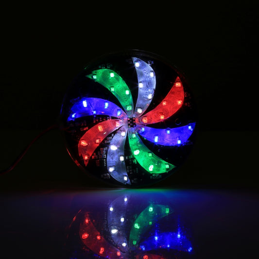 40 LED CMS 2835 Lumière colorée de roue de moulin à vent modifiée pour moto, lampe d'ambiance clignotante, diamètre : 10 cm, 12 V CC, diamètre : 10 cm