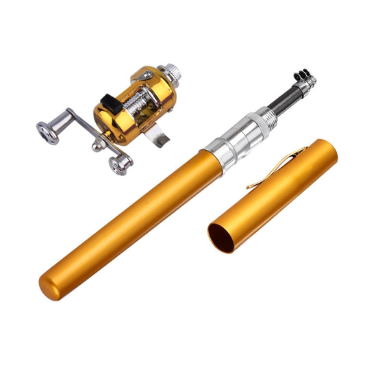Pen Style Fishing Rod, Flywheel Gold, Circle Pulley Gold, Flywheel Silver