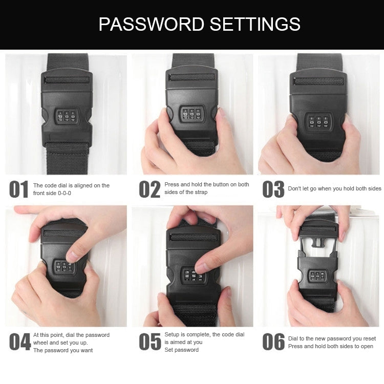 Luggage Strap Cross Belt Adjustable Packing Band Belt Strap with Password Lock for Luggage Travel Suitcase