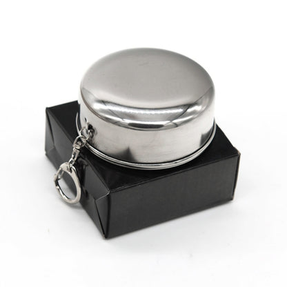 Stainless Steel Retractable Outdoor Cup  Size: 85 x 72 x 72 mm (Big), Size: 85 x 72 x 72 mm