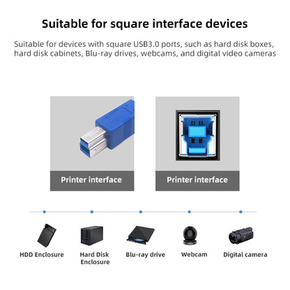 USB 3.0 A Male to B Male Extension / Data Transfer / Printer Cable,  Length: 5m, Length: 60cm, Length: 1.5m, Length: 3m, Length: 5m