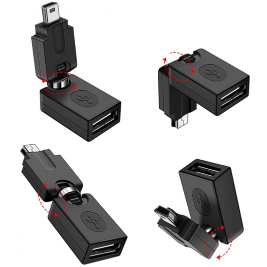 High Quality USB 2.0 AF to OTG Mini USB Adapter, Support 360 Degree Rotation, USB 2.0 AF