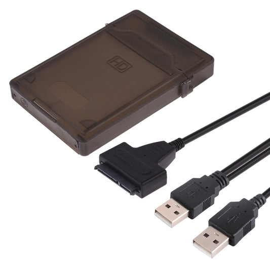 USB 2.0 to 7+15 Pin 22Pin SATA Data Cable Converter Adapter with Box Case for 2.5 / 3.5 Inch Hard Disk Drive HDD, USB to SATA With USB (W)