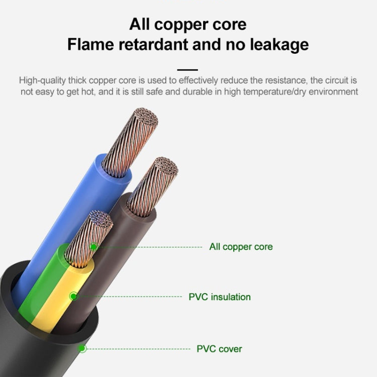 1.8m 3 Prong Style EU Notebook Power Cord, EU Plug, Length:1.8m