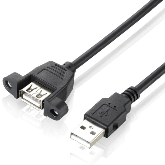 USB 2.0 AM to AF Mount Pannel Cable, Length: 30cm, AM to AF, Length: 30cm