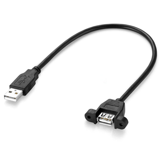 USB 2.0 AM to AF Mount Pannel Cable, Length: 30cm, AM to AF, Length: 30cm
