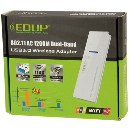 EDUP AC-1601 Adaptateur USB 3.0 Wi-Fi sans fil double bande 802.11AC 1200 M, AC-1601 1200 Mbps