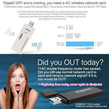 EDUP AC-1601 Adaptateur USB 3.0 Wi-Fi sans fil double bande 802.11AC 1200 M, AC-1601 1200 Mbps