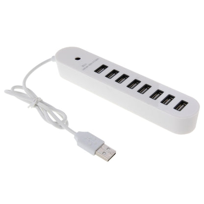 8 Ports USB 2.0 Portable Oval Hub, Length: 50cm, 8 Ports (White)
