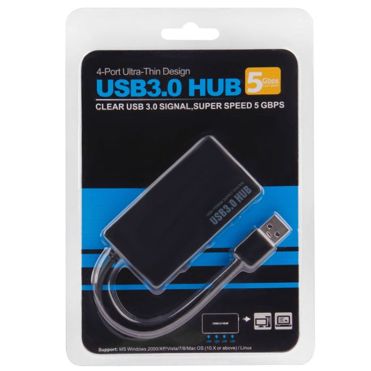 Portable Super Speed 4 Ports USB 3.0 HUB LED Indicator 5Gbps Hot-swap, Clear USB3.0 Signal, HUB 5GBPs