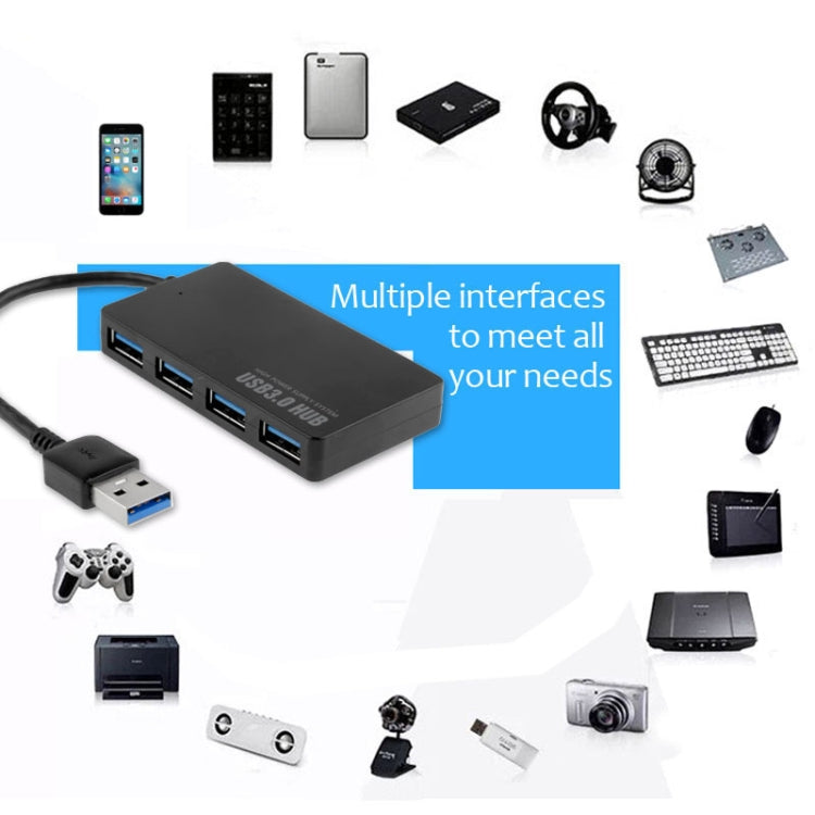 Portable Super Speed 4 Ports USB 3.0 HUB LED Indicator 5Gbps Hot-swap, Clear USB3.0 Signal, HUB 5GBPs