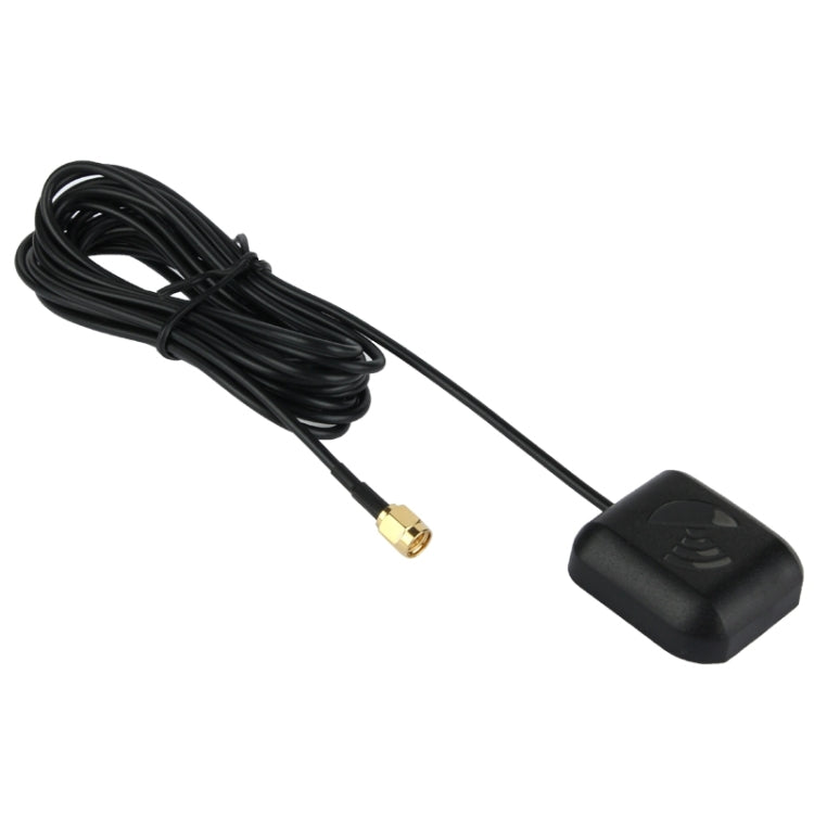 Antenne GPS de véhicule Récepteur actif Base magnétique Adaptateur de montage Antenne connecteur mâle SMA, Longueur de câble : 3m, Connecteur mâle SMA