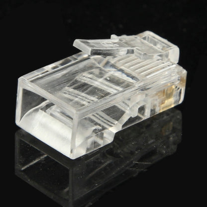 100pcs /Pack RJ45 Connector Modular Plug, Gold: 3u, Gold: 3u