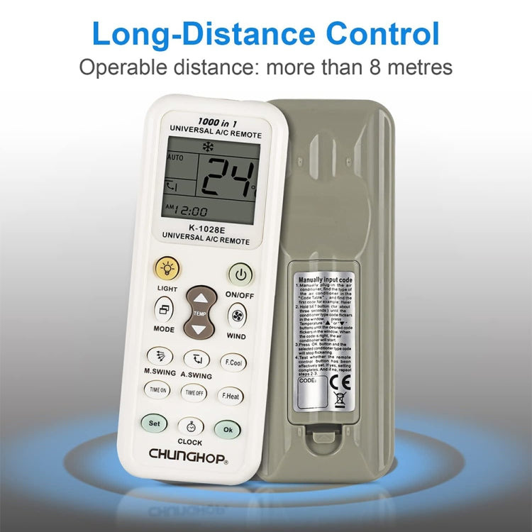 Chunghop K-1028E 1000 in 1 Universal A/C Remote Controller with Flashlight, K-1028E