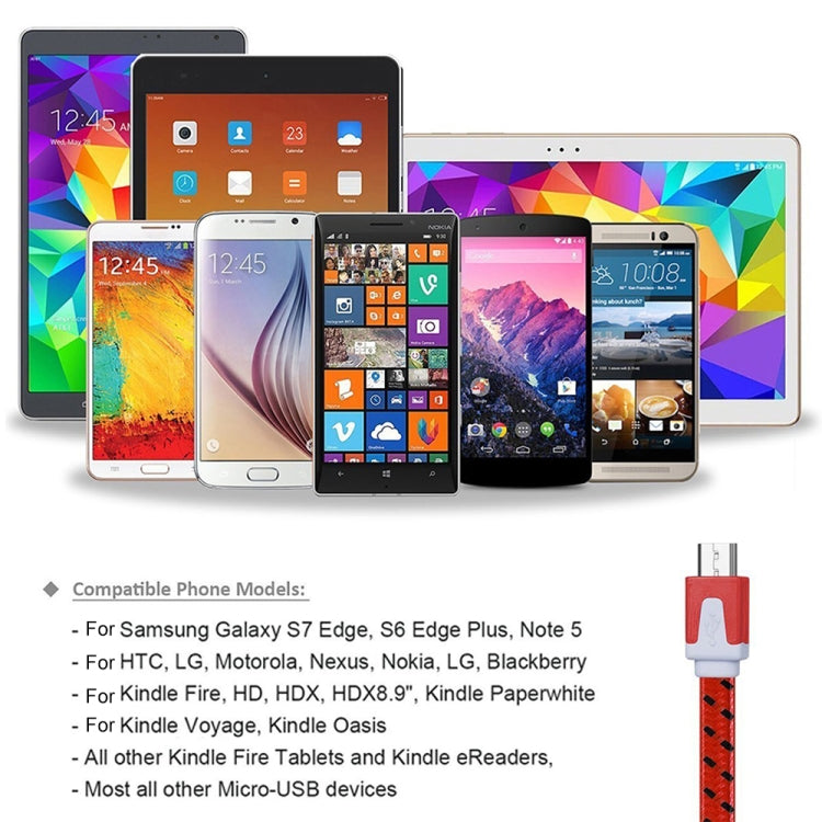 2m Woven Style Micro USB to USB Data / Charging Cable