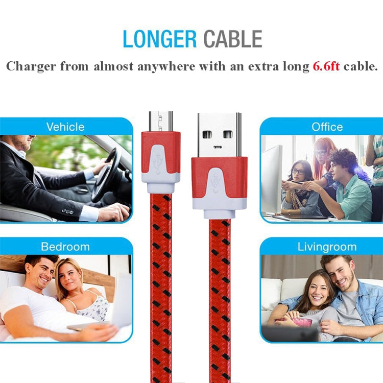 2m Woven Style Micro USB to USB Data / Charging Cable