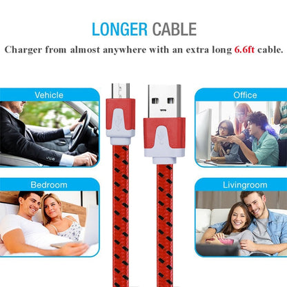 2m Woven Style Micro USB to USB Data / Charging Cable