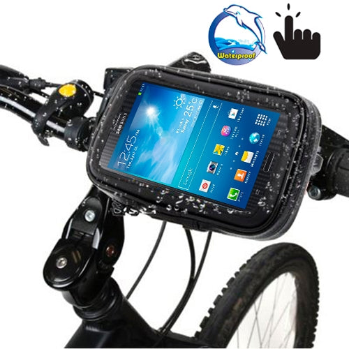 Support de montage pour guidon de vélo avec sacoche tactile étanche à l'eau, au sable, à la neige et à la saleté, compatible avec Galaxy Note III / N9000 et Mega 6.3 / i9200, pour Note III