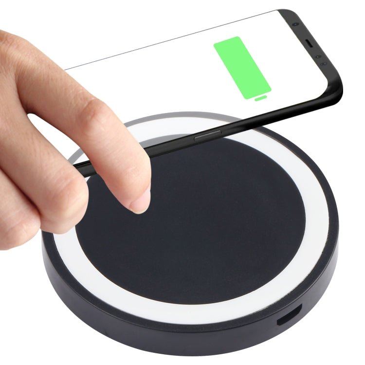 Universal QI Standard Round Wireless Charging Pad (White + Red), White, Black + White, White + Black, Grey+Black, White + Red