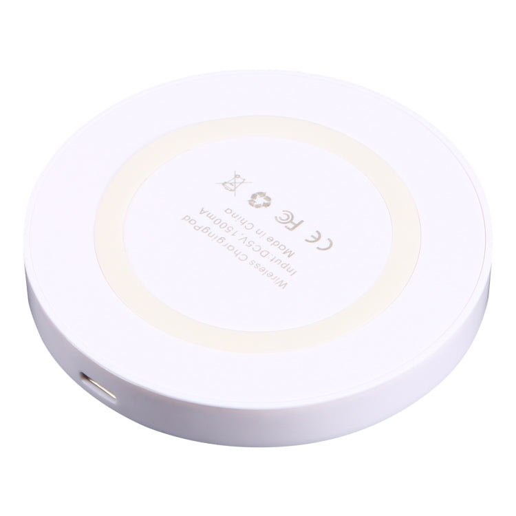 Universal QI Standard Round Wireless Charging Pad (White + Red), White, Black + White, White + Black, Grey+Black, White + Red