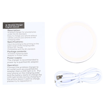 Universal QI Standard Round Wireless Charging Pad (White + Red), White, Black + White, White + Black, Grey+Black, White + Red